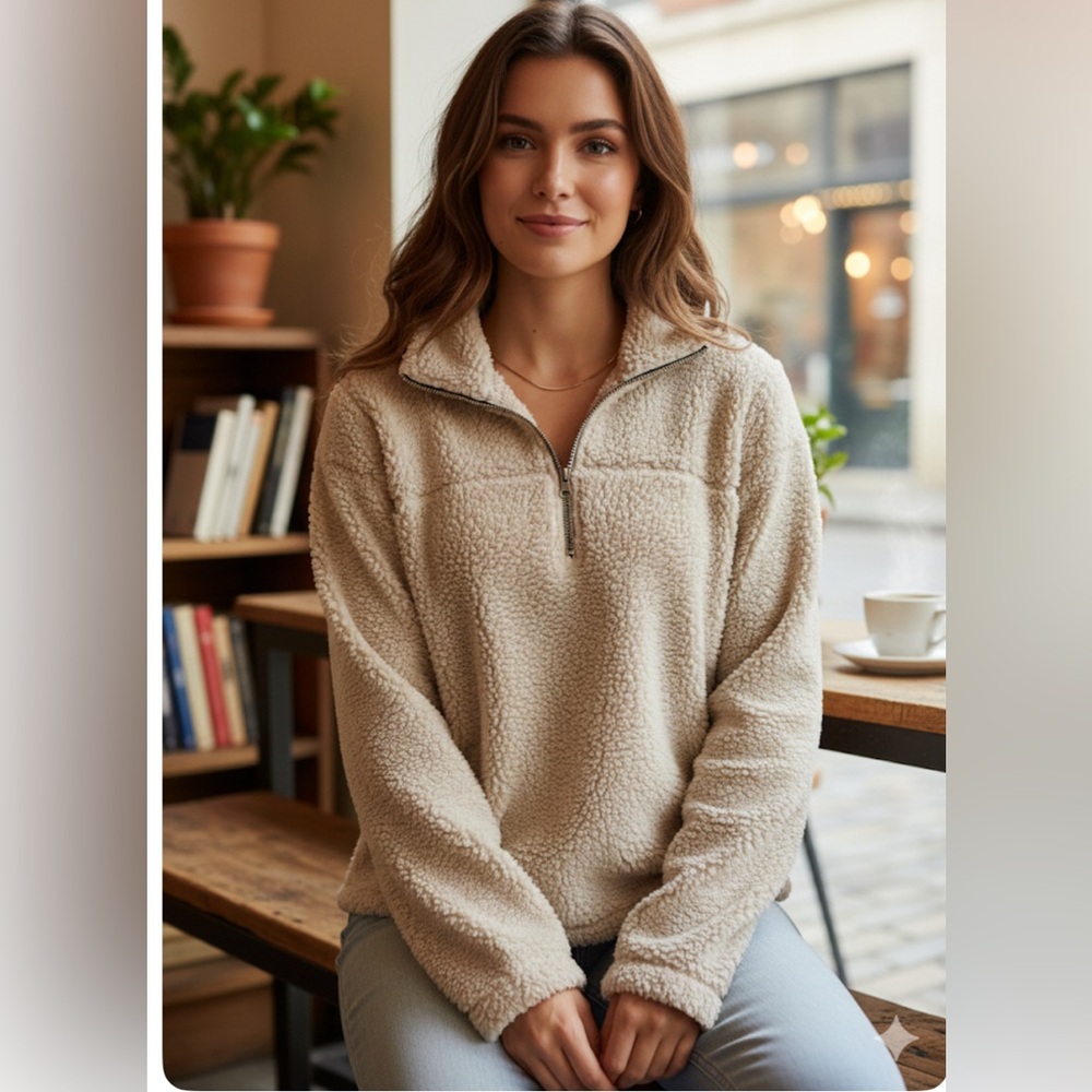 NWT Charlie Paige soft white Sherpa size M‎ Charlie Paige soft white Sherpa